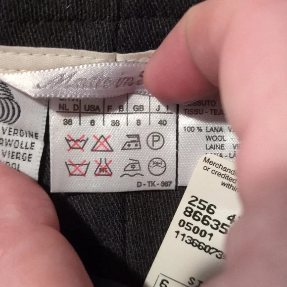 MaxMara Virgin Wool Gray Pleated Trousers Size 6 - Picture 6 of 10